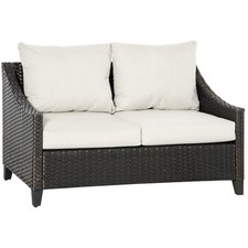 Outsunny Divano da Giardino 2 Posti Rattan PE con Cuscini e Piedini Regolabili