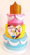 Torta scenografica finta compleanno principesse festa party gomma eva fommy