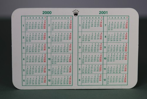 Rolex calendario 2000 2001 - rolex,