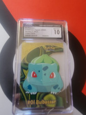 2000 Topps Pokemon TV Animazione Serie 2 Bulbasaur Carta Trasparente Logo Blu CGC 10