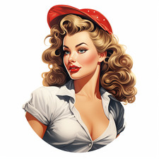 4 adesivi auto sticker pin up