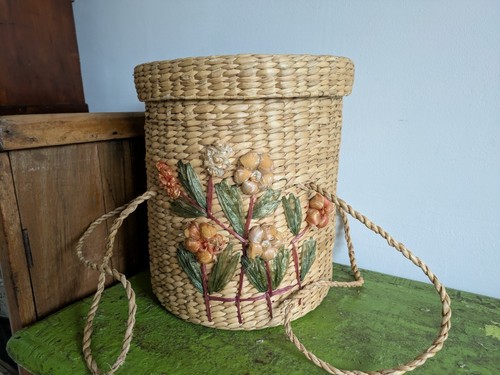 Borsa cesto tessuto fatto - , a