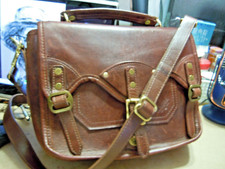 Messenger vintage J W HULME originale in pelle pesante/made in USA 9