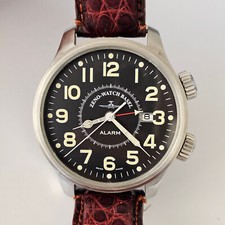 ZENO-WATCH BASEL-PILOT-ALARM-OVERSIZE (47 MM)-MANUALE-ACCIAIO-AS 5007-FULL SET