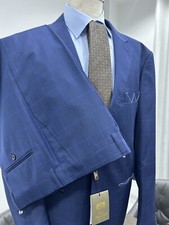 ABITO UOMO PRINCIPE DI GALLES BLU LANA TASMANIA 46 48 50 52 54 56 58 60 AUT/INV