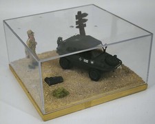 diorama deserto Afrika Korps SCHWIMMWAGEN 1/43 DeAgostini diecast model con teca