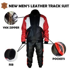 Set tuta in pelle nera/bianca/rossa stile nuovo moda
