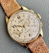 Rare Mundus Chronograph 18k Gold- Swiss Manual Wind 2-register - Serviced 10/25