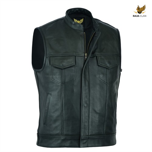 Leatherick gilet uomo anarchy - gilet,