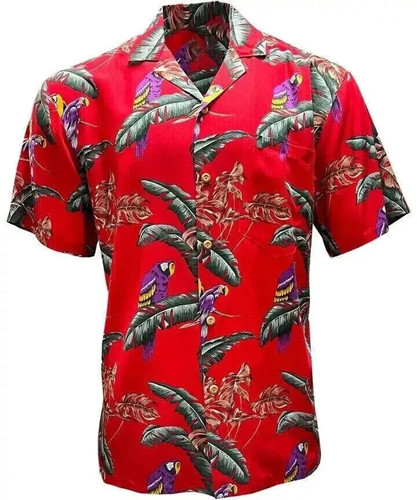Camicia hawaiana rossa