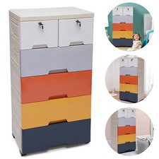 Armadio Porta Abiti in Plastica Armadio Portaoggetti Colorato con 6 Cassetti