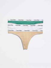 Calvin Klein Mutandine Perizoma Donna Logo Giostra Cotone Confezione da 3, Multicolore, S