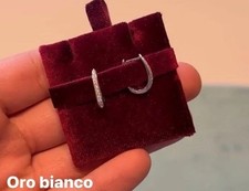 Orecchini Cerchio Oro Bianco E Brillanti