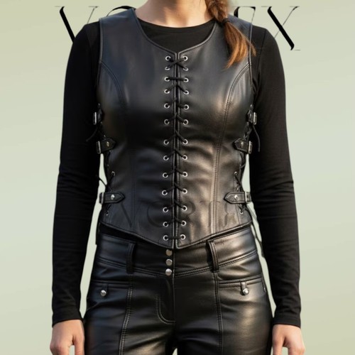 Gilet donna nero - vera, pelle