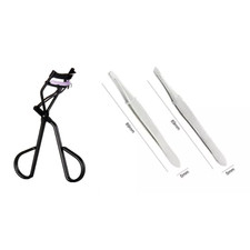 Set Piegaciglia + Pinzette Professionali – Estetista Make-Up Beauty Kit