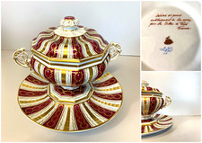 ZUPPIERA SUPPORTO COPERCHIO PORCELLANA Le Tallec PARIS hand painted FRANCE '900