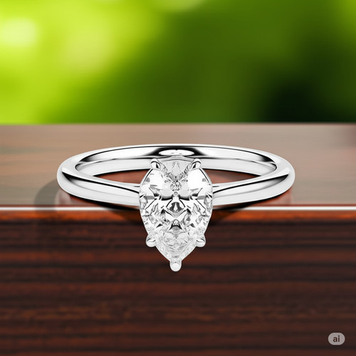 Anello con diamanti - cvd, creati