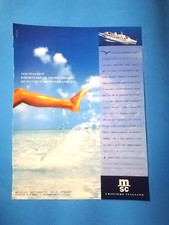 RITAGLIO DI GIORNALE PUBBLICITA' MSC CROCIERE VIAGGI DA COLLEZIONE - (141)