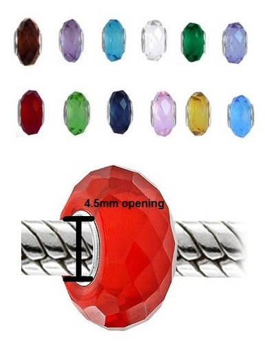 Faceted glass birthstone core - faceted,