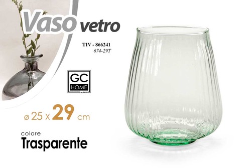 Vaso vetro trasparente - vaso,