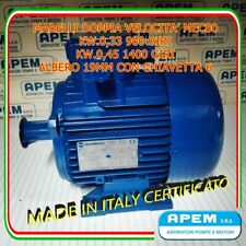 Motore elettrico TRIFASE 2 - doppia velocità 1400/900 GIRI KW.0,33/0,45 MARELLI