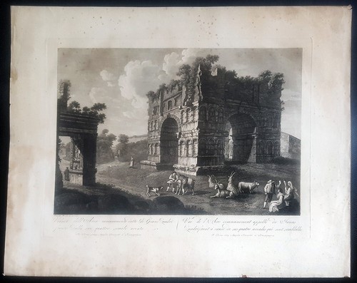 Stampa antica arco giano - stampa, di