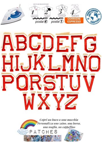 Patch lettera alfabeto rosso - patch,