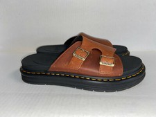 Dr. Doc Martens Dax Brown Leather Slide Sandals 25830220 Men’s Size 12 Monk NEW