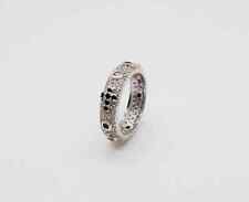 ANELLO ROSARIO CON ZIRCONI MULTICOLOR IN ARGENTO 925 RODIATO IN ORO BIANCO 18KT