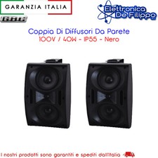 Coppia Di Diffusori Da Parete 100V / 40W - IP55 - Nero