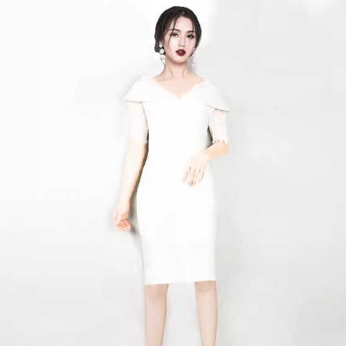 Vestito tubino elegante bianco - tubino,