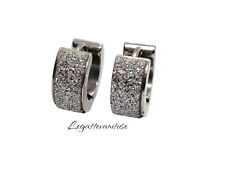 Cerchi 16mm Orecchini uomo donna pl. oro Bianco 18K con cristalli swarovski 