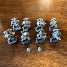 Warhammer 40000 8 Space Marine Squadra. Manca Uno Spallaccio. Come In Foto.