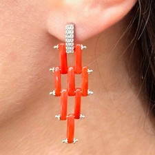 Orecchini corallo rosso - orecchini,