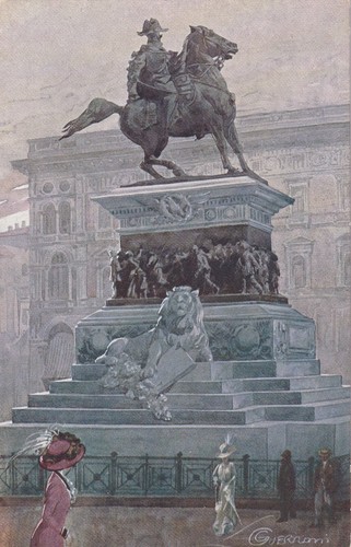 Cartolina milano monumento - di, ,monumento