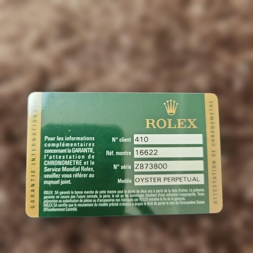 Garanzia rolex per - garanzia, oyster
