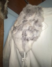 Cappotto panna con pelliccia