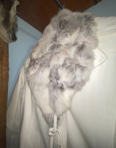 Cappotto panna con pelliccia