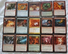 LOTTO 30 CARTE MAZZO COMMANDER BURN MAGIC MTG (Boros Charm, Riverberare Foil)