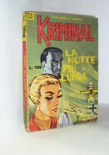 KRIMINAL - N. 33 - LA NOTTE PIU' LUNGA - FUMETTO IN DISCRETE CONDIZIONI