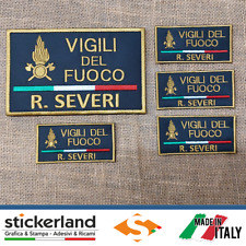 Kit 5 Toppe Toppa Patch Ricamate VIGILI DEL FUOCO  con TUO NOME PERSONALIZZATO
