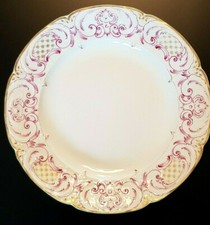 Piatto KPM BERLINO INGLESE oro a rilievo viola dipinto 1° SCELTA DM 25 cm