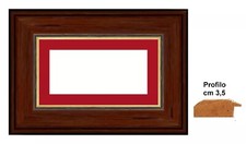 Cornice in legno noce filo oro