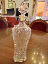 Antica Bottiglia Vetro Cristallo Lavorato per Liquore, Anni 20