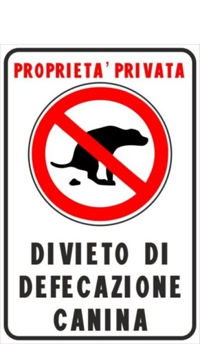 Cartello targa defecazione - cartello,