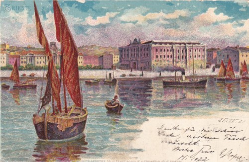 Cartolina trieste il porto - cartolina,