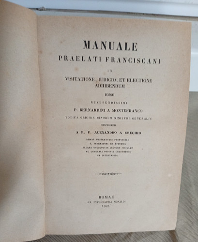 Manuale praelati franciscani - manuale,