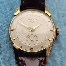 Orologio da polso uomo vintage Longines in oro massiccio 14 carati carica...