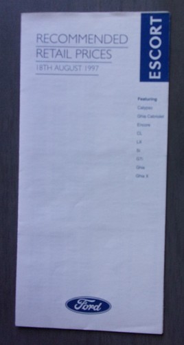 Brochure listino prezzi ford - listino,