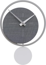 CalleaDesign Orologio a Pendolo Moderno da Parete Design Radica Grigia 